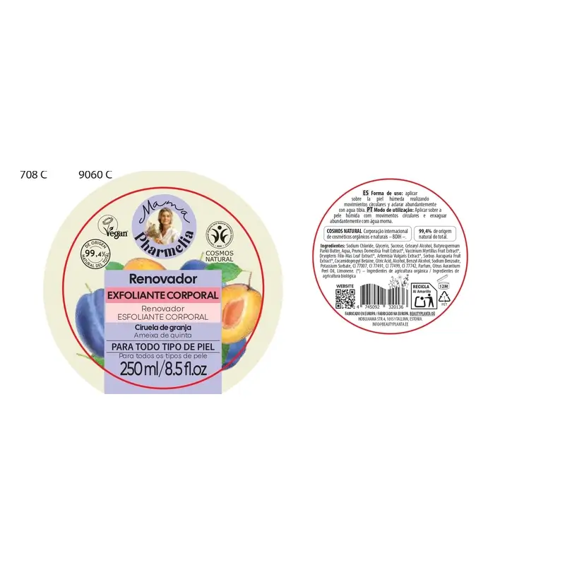 Mama Pharmelia Exfoliante Corporal Renovador De Piel Con Ciruela De Granja , 250 Ml - Image 2