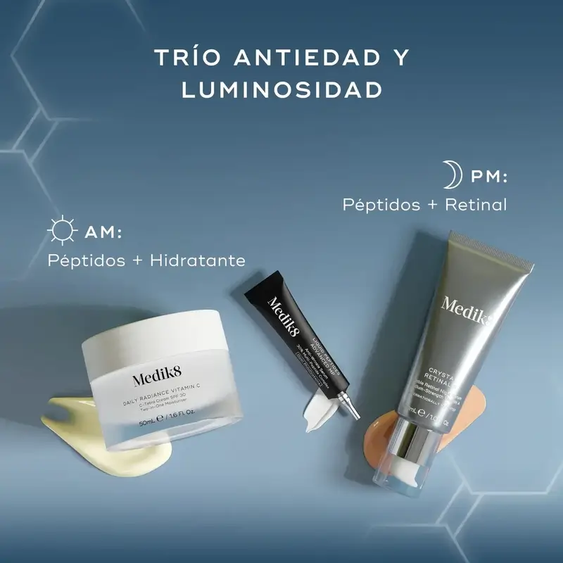 Medik8 Rejuvenation Reset Daily Radiance Vit C 50Ml + Crystal Retinal 3 30Ml + Liquid Peptides Deluxe - Image 3