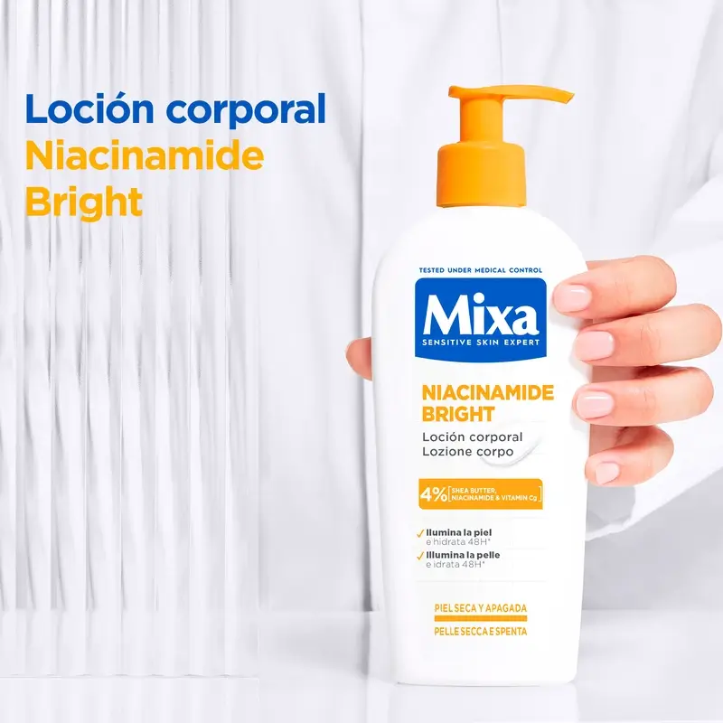 Mixa Niacinamida Bright Loción Corporal Pieles Secas Y Apagadas , 250 ml - Image 9