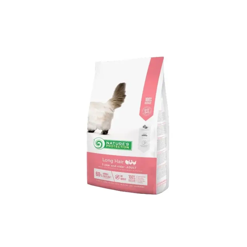 Natures Protection Detox Cat Adult Long Hair Aves De Corral, 400 gr