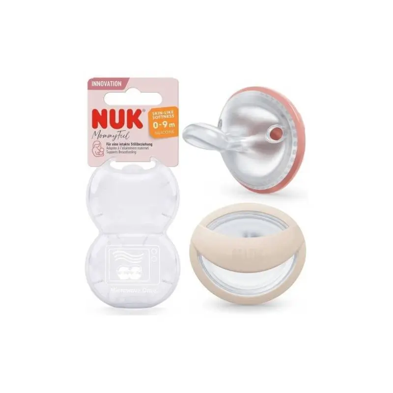 Nuk Chupete Mommy Feel 0-9M Rojo-Gris , 2 unidades