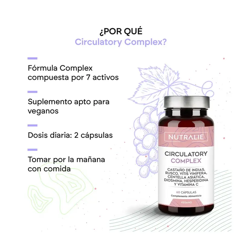 Nutralie Circulatory Complex Con Diosmina + Hesperidina, 60 cápsulas - Image 3