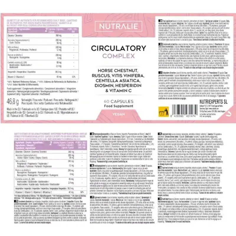Nutralie Circulatory Complex Con Diosmina + Hesperidina, 60 cápsulas - Image 5