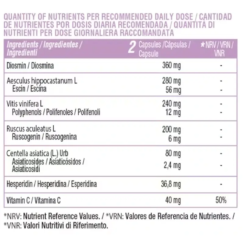 Nutralie Circulatory Complex Con Diosmina + Hesperidina, 60 cápsulas - Image 6