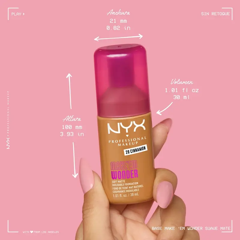 Nyx Cosmetics Make Em Wonder Fdt Fair Porcelain, 30 ml - Image 8