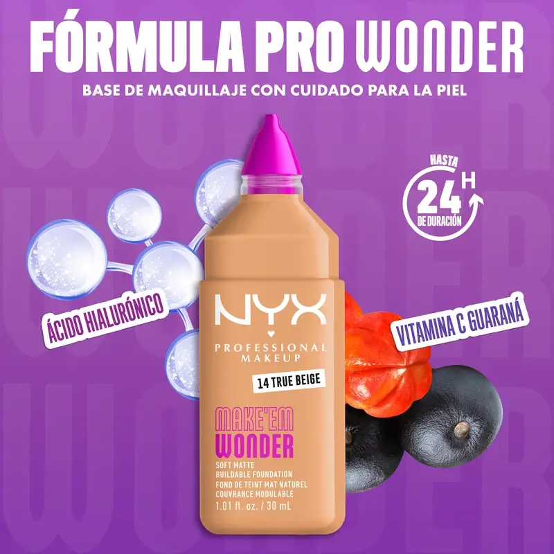 Nyx Cosmetics Make Em Wonder Fdt True Beige, 30 ml - Image 9