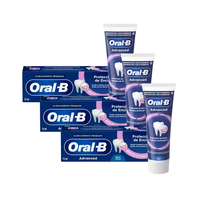 Oral-B Advanced Pasta Dentífrica Protección De Encías Menta Fresca , 3X75 Ml