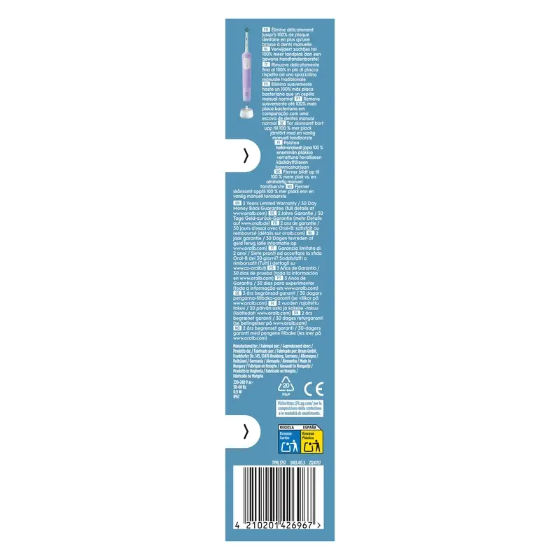 Oral-B Braun Vitality Pro Cepillo Eléctrico Morado, 1 unidades - Image 9