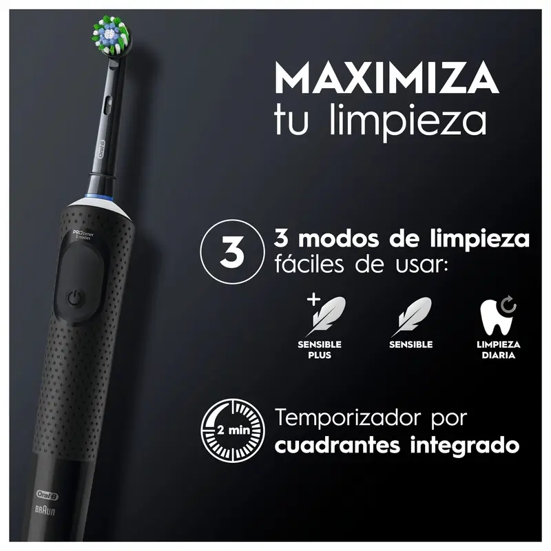 Oral-B Braun Vitality Pro Cepillo Eléctrico Negro, 1 unidad - Image 10