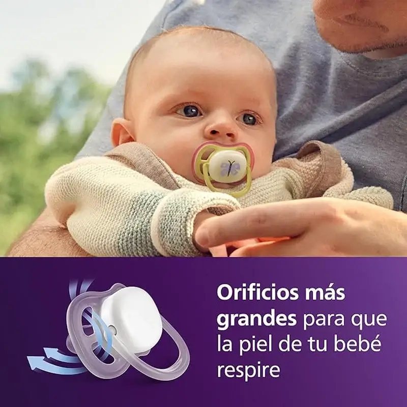 Philips Avent 2 chupetes ultra air nocturno 0-6m niña - Image 3
