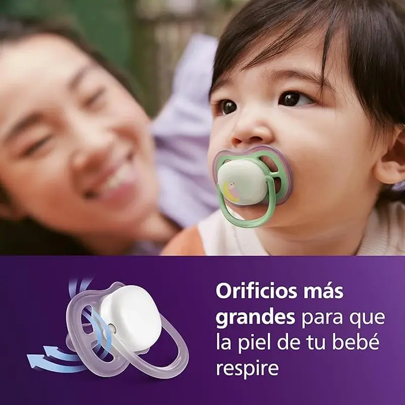 Philips Avent 2 chupetes ultra air nocturno 6-18m niña - Image 3