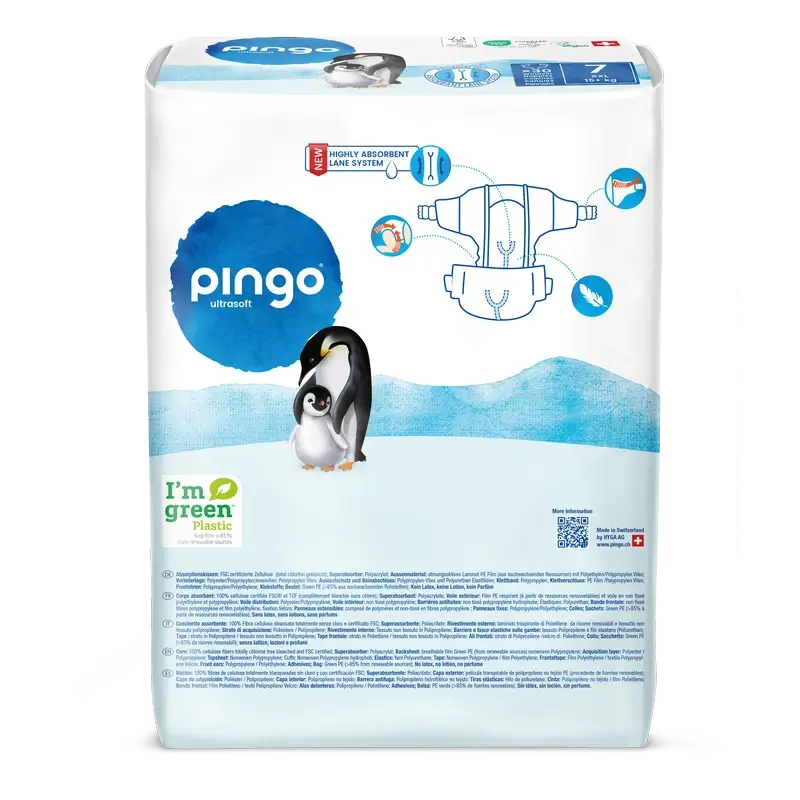 Pingo Pañales Ecológicos Talla 7 (+15 Kg), 30 unidades - Image 2