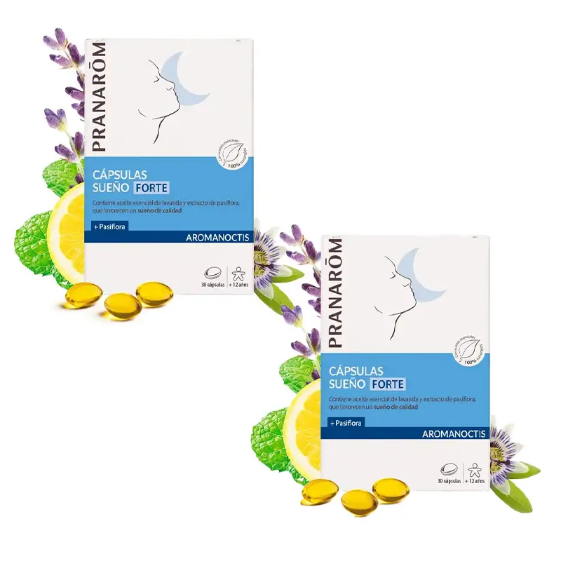 Pranarôm Aromanoctis Forte Sueño, 2X30 Cápsulas