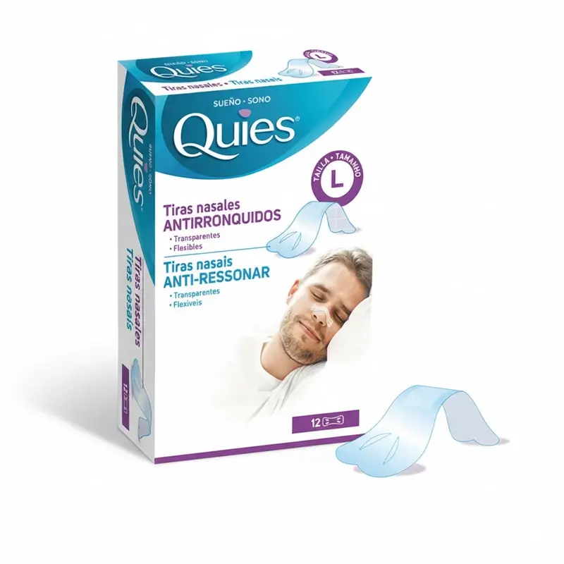 Quies Tiras Nasales Antironquidos Caja, 12 Unidades