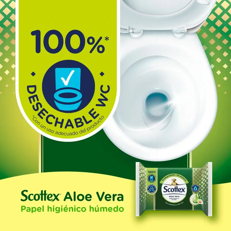 Scottex Aloe Vera Papel Higiénico Húmedo , 66 unidades - Image 2