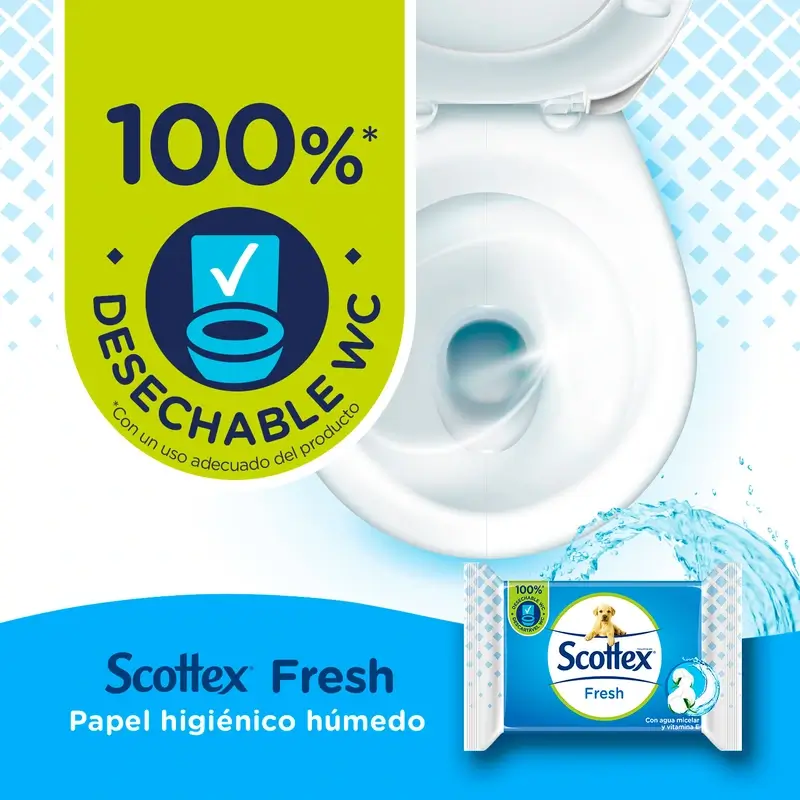 Scottex Fresh Papel Higiénico Húmedo , 74 unidades - Image 2