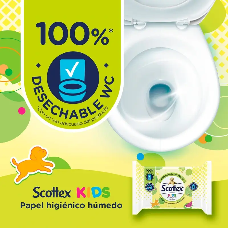 Scottex Junior Papel Higiénico Húmedo , 74 unidades - Image 2