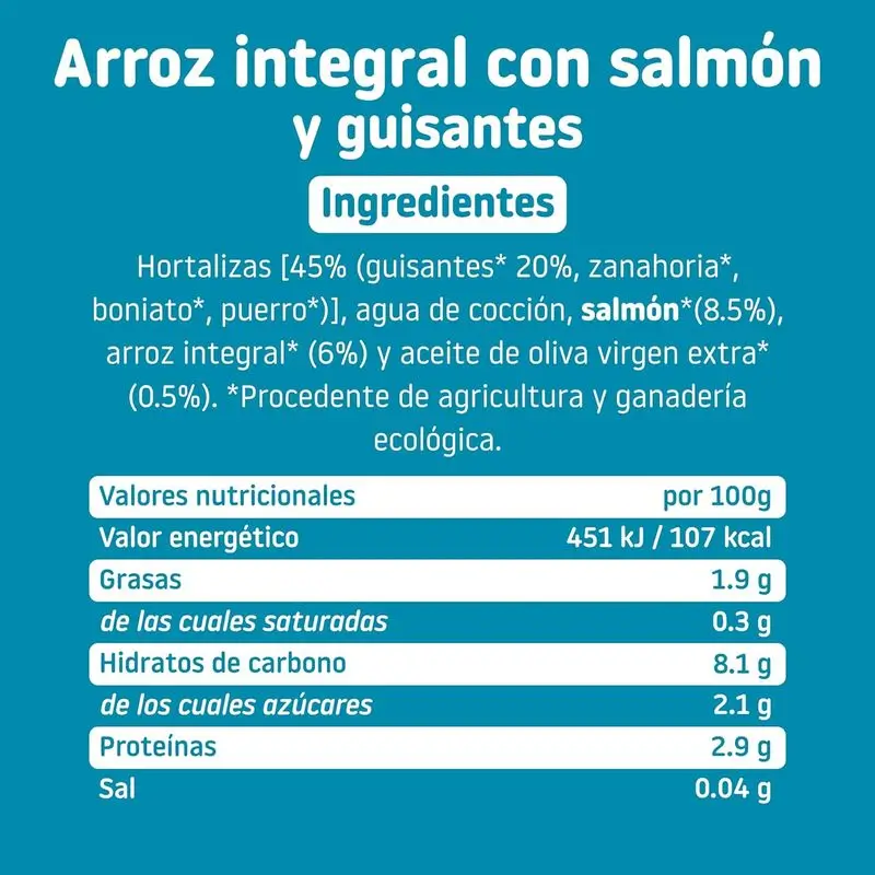 Smileat Tarrito Con Cachitos De Arroz Con Salmón Y Guisantes, 230 Gr - Image 2