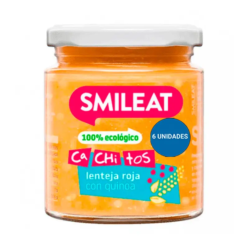 Smileat Tarrito Con Cachitos De Lentejas Con Quinoa Ecológico, 6x230 Gr - Image 2