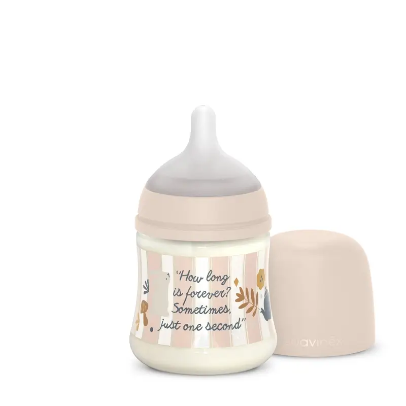 Suavinex Biberón 150 Ml, Flujo Lento (S), +0 Meses, Wonderland Rosa