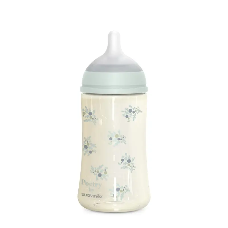 Suavinex Biberón 270 Ml, Flujo Medio (M), +3 Meses, Poetry Azul - Image 2