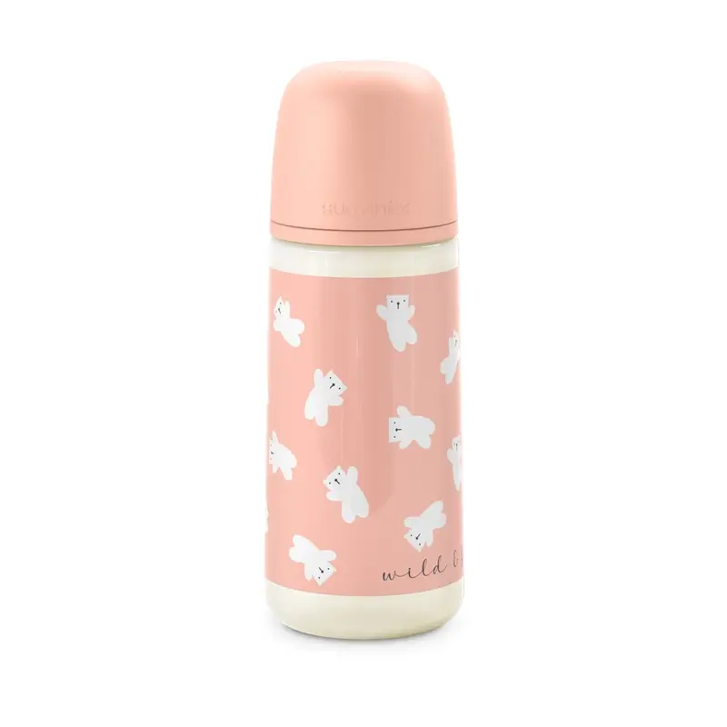 Suavinex Biberón Tetina Sx Pro De Flujo Denso (L) +6 Meses Wild&Free Rosa, 360 ml - Image 9