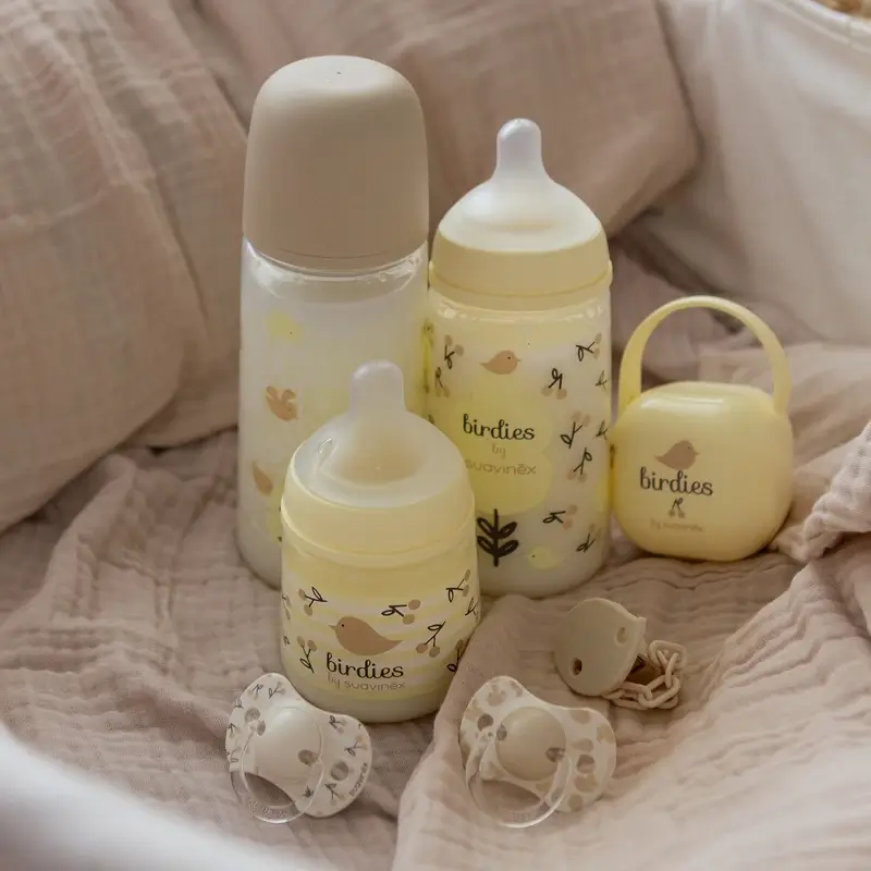 Suavinex Biberón Tetina Sx Pro Flujo Lento (S) +0 Meses Birdies Beige, 150 ml - Image 5