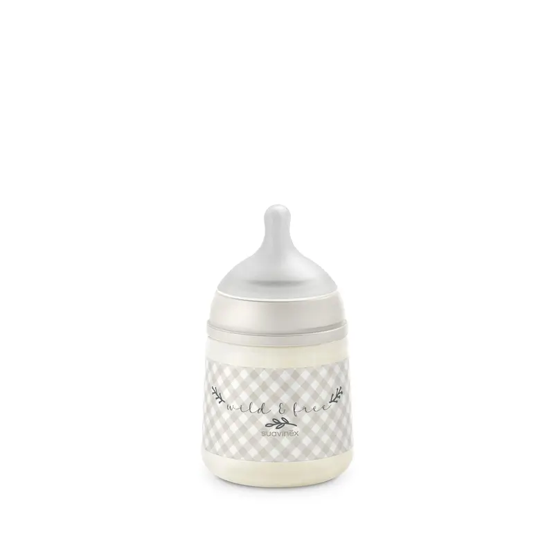 Suavinex Biberón Tetina Sx Pro Flujo Lento (S) +0 Meses Wild&Free Beige, 150 ml
