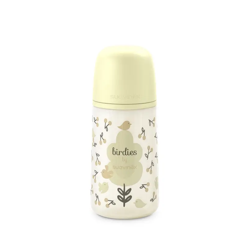 Suavinex Biberón Tetina Sx Pro Flujo Medio (M) +3 Meses Birdies Beige, 270 ml - Image 7