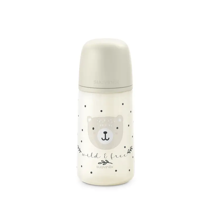 Suavinex Biberón Tetina Sx Pro Flujo Medio (M) +3 Meses Wild&Free Beige, 270 ml - Image 7
