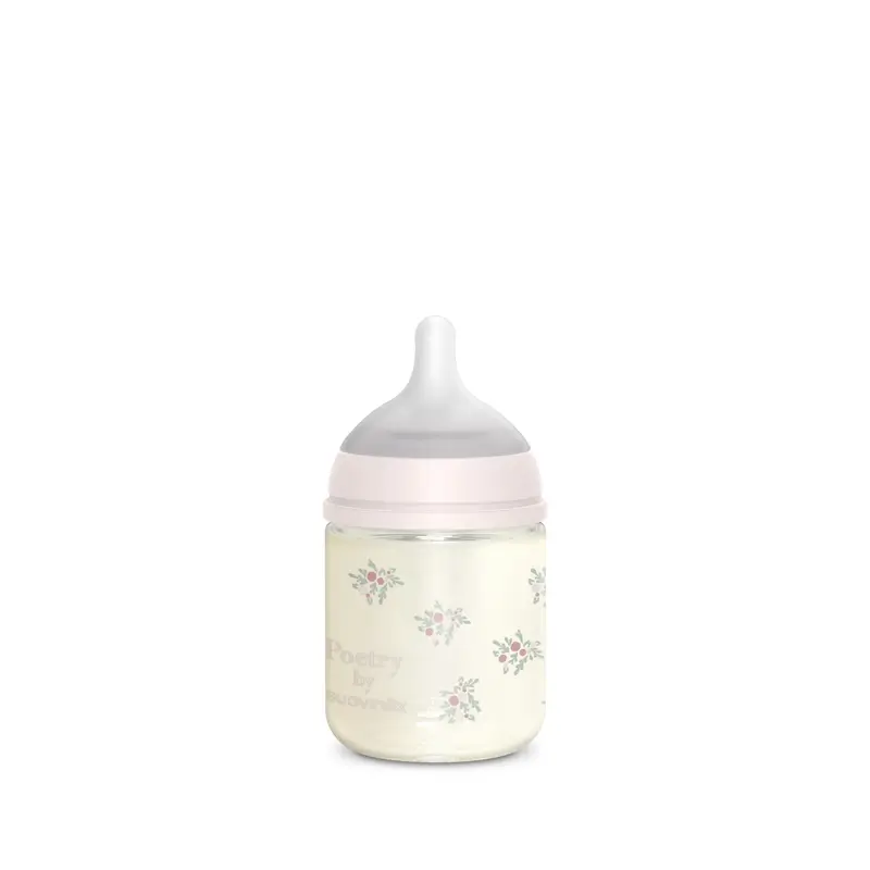 Suavinex Biberón Vidrio 120 Ml, Flujo Lento (S), +0 Meses, Poetry Rosa - Image 2