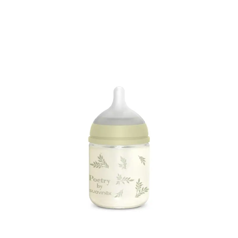 Suavinex Biberón Vidrio 120 Ml, Flujo Lento (S), +0 Meses, Poetry Verde - Image 2