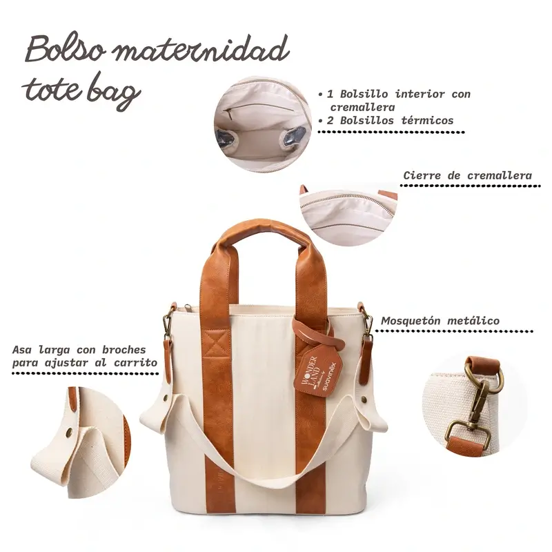 Suavinex Bolso Maternidad Tote Bag, Rosa - Image 8