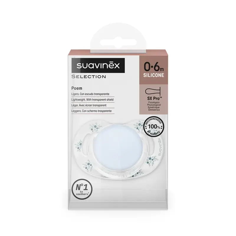 Suavinex Chupete Sx Pro 0/6 Meses, Poetry Azul - Image 3