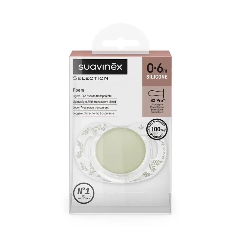 Suavinex Chupete Sx Pro 0/6 Meses, Poetry Verde - Image 3