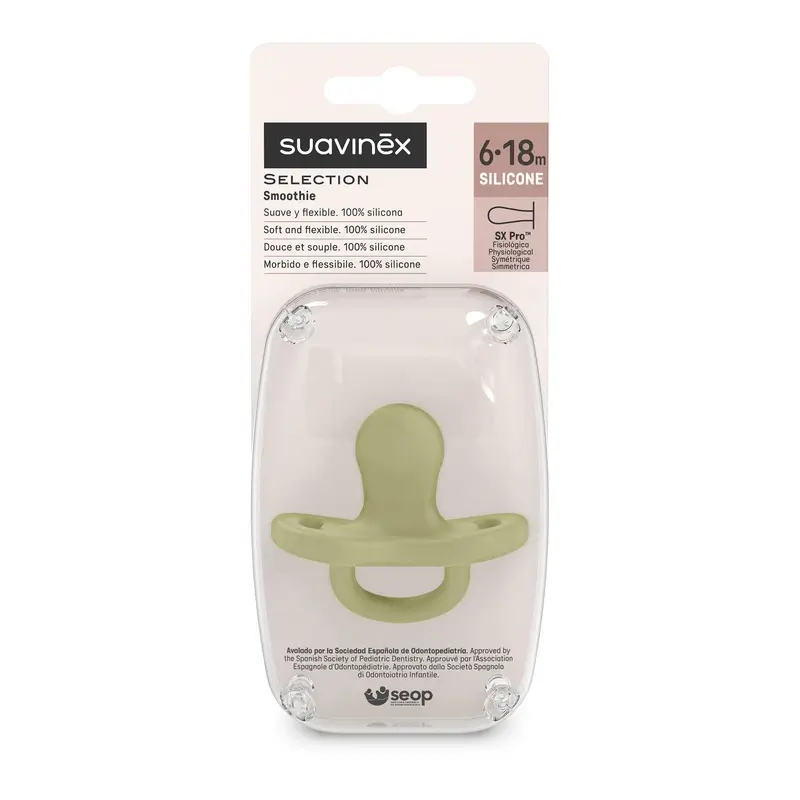 Suavinex Chupete Todo Silicona Fisiológico Sx Pro, 6/18 Meses, Turtle Green - Image 3