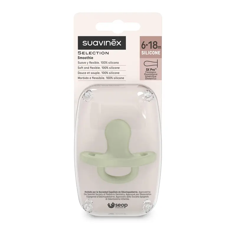 Suavinex Chupete Todo Silicona Fisiológico Sx Pro, 6/18 Meses, Verde - Image 2