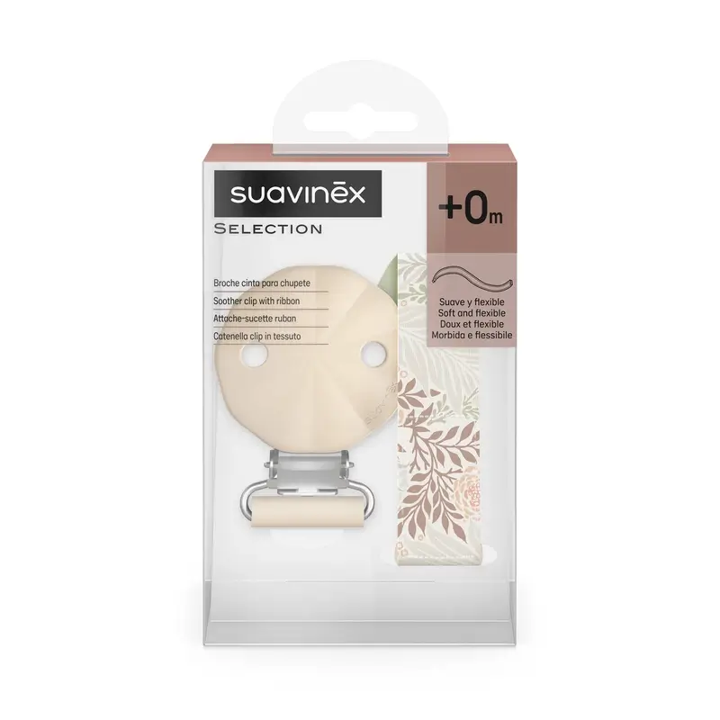 Suavinex Chupetero De Tela +0 Meses, Poetry Beige - Image 2