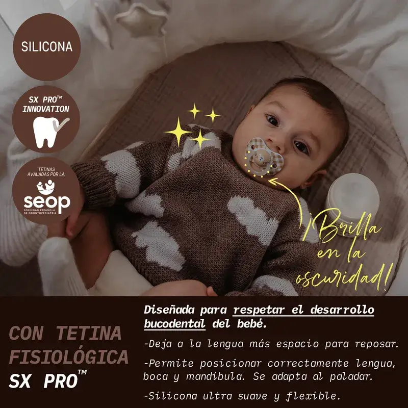 Suavinex Chupetes Nocturnos Night & Day Tetina Sx Pro 6/18 Meses Gris, 2 unidades - Image 2