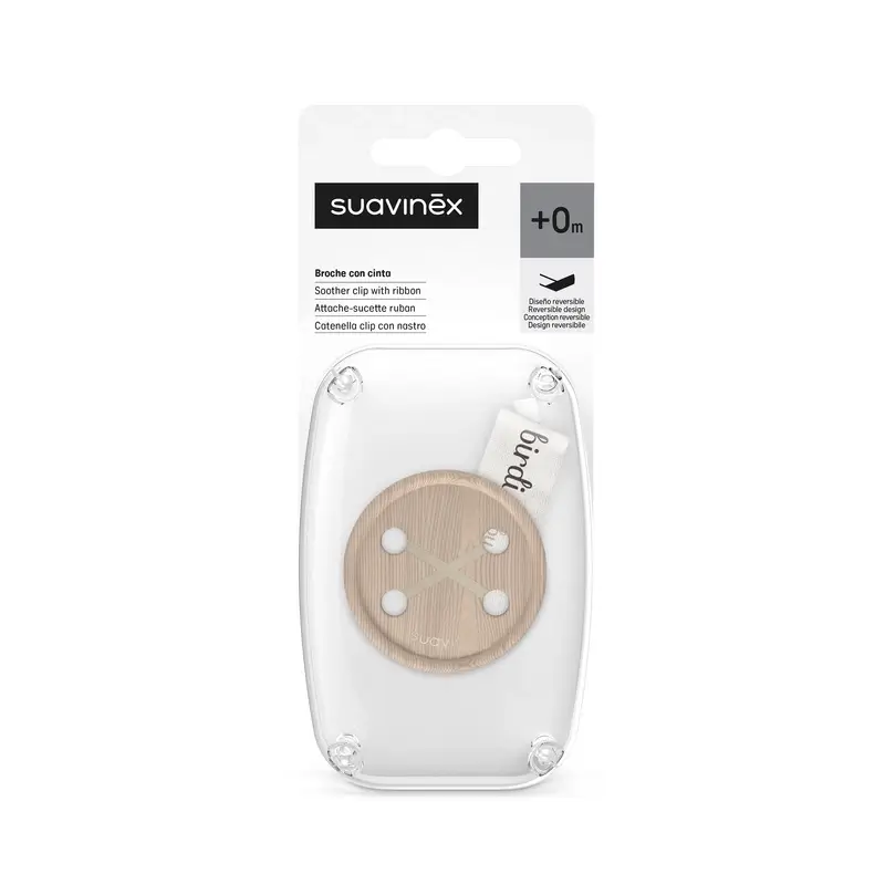 Suavinex Cinta Sujetachupetes +0 Meses Birdies Beige - Image 2