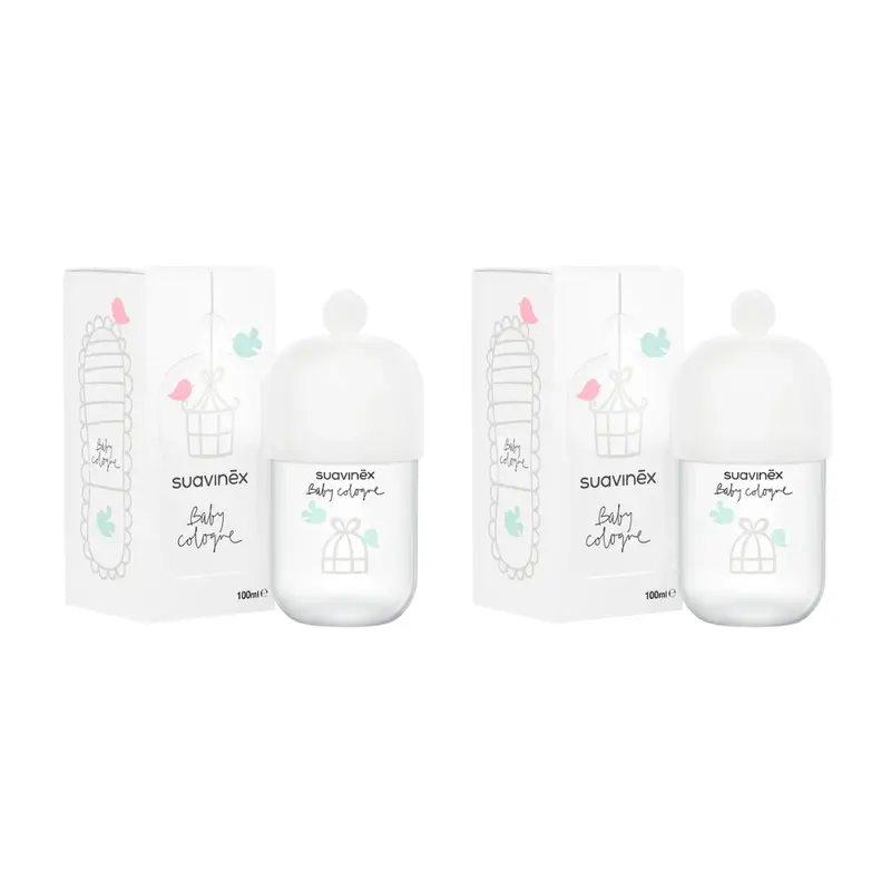 Suavinex Baby Cologne Colonia Infantil Baja En Alcohol, No Mancha, 2x100 Ml