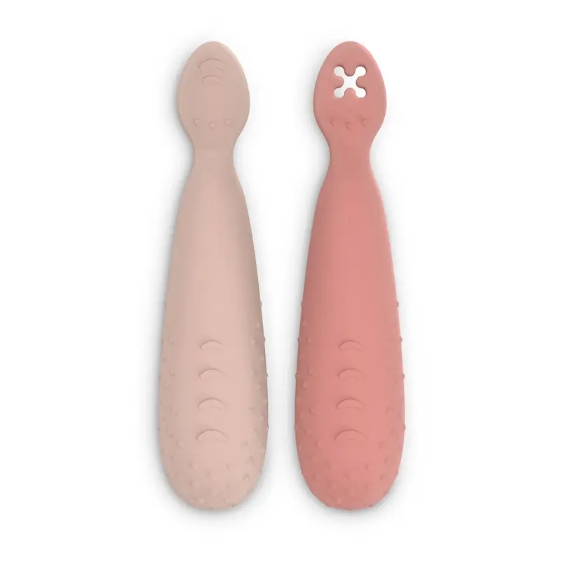 Suavinex Pack 2 Precucharas De Silicona, +6 Meses, Rosa