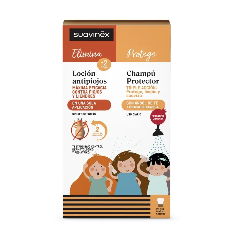 Suavinex Pack Loción Antipiojos 125 Ml + Champú Protector 250 Ml + Lendrera, +2 Años - Image 2