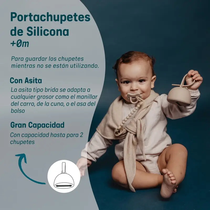 Suavinex Portachupetes De Silicona Con Asa, +0 Meses, Rosewater - Image 6