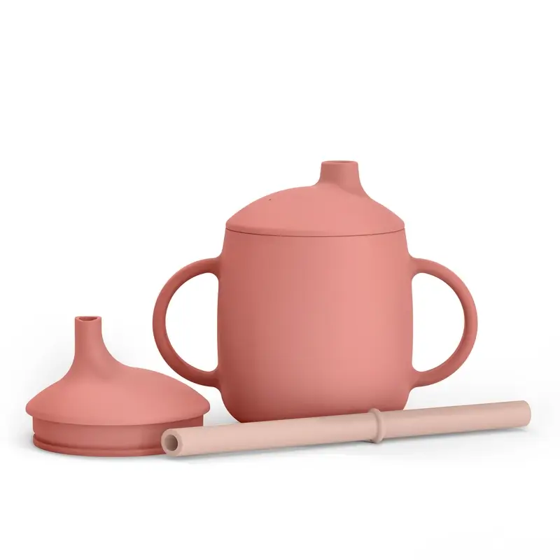 Suavinex Vaso Aprendizaje 3-En-1 De Silicona, +6 Meses, Rosa