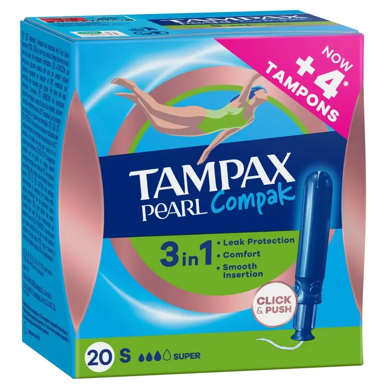 Tampax Pearl Compak Super Tampones Con Aplicador, 20 Unidades - Image 2