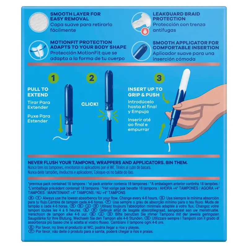 Tampax Pearl Compak Super Tampones Con Aplicador, 20 Unidades - Image 3