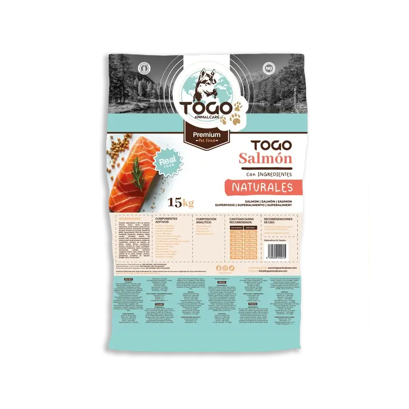 Togo Salmon Alimentación Seca, 15 kg