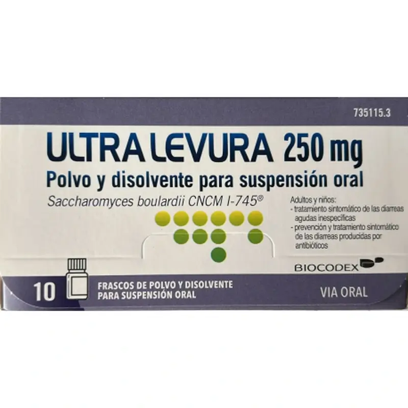 Ultra Levura 250 Mg Pol O Y Disolvente Para Solucón Oral, 10 frascos