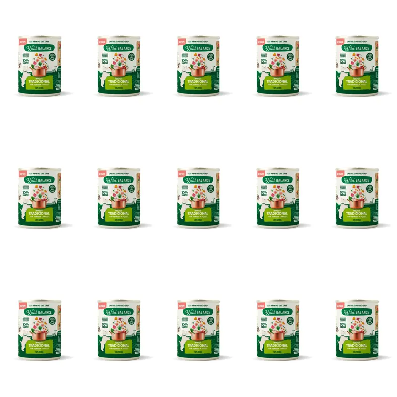 Wild Balance Lata Ragut Tradicional Con Ternera, Pollo Y Verduras Para Perros, 400 gr, Pack de 15